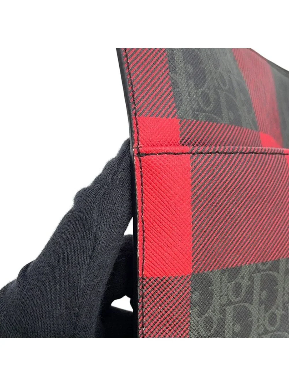 Dior Clutch Homme Trotter Plaid Black